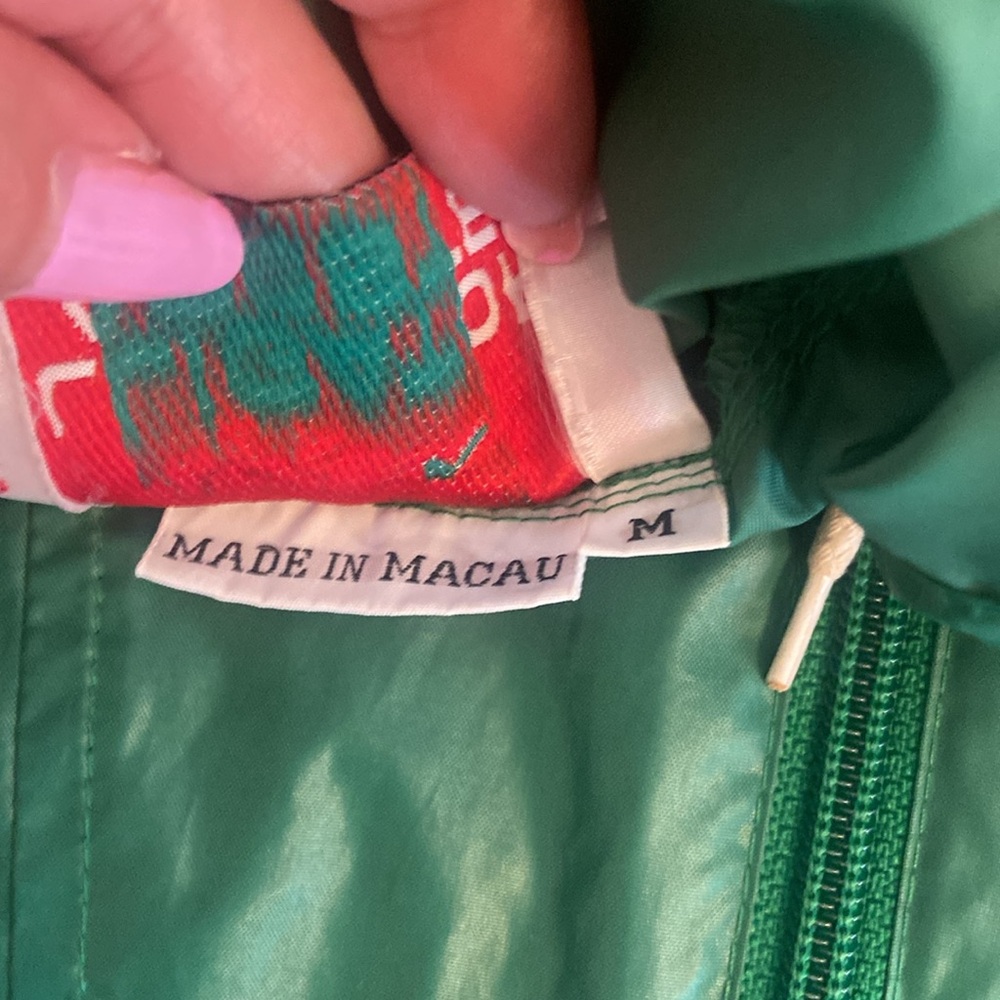 Vintage Izod Lacoste Green Wind Breaker Pullover Hooded Size M - Picture 7 of 9